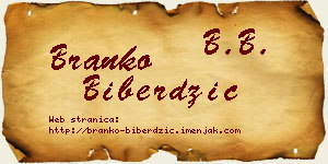 Branko Biberdžić vizit kartica